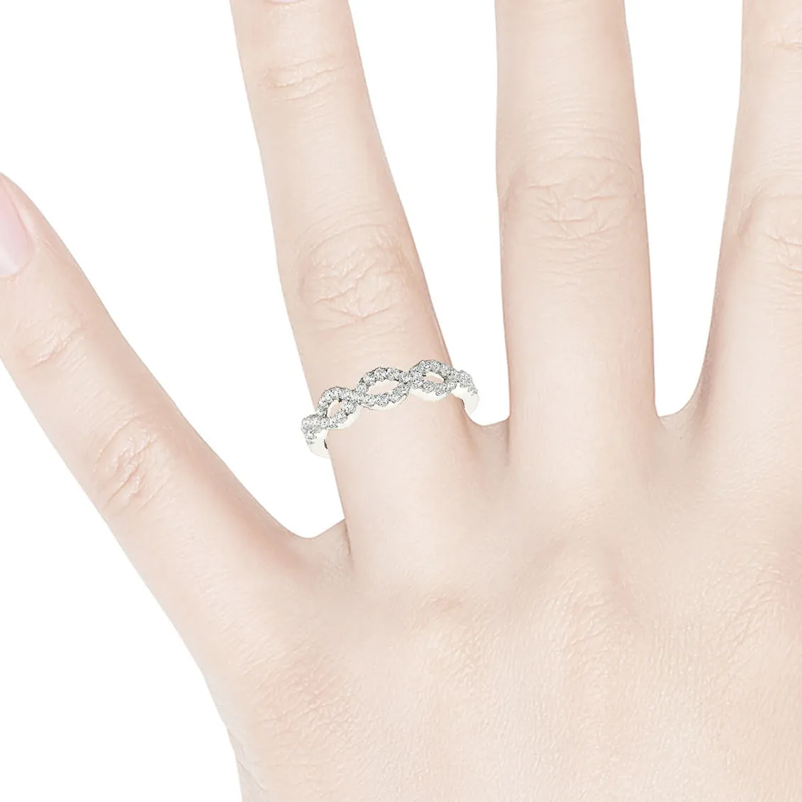 0.40 ct Round Diamond Open Twist Ring