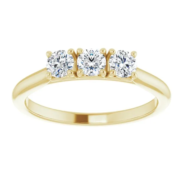 0.54 ct. Princess Cut Diamond 3 Stone Wedding Band
