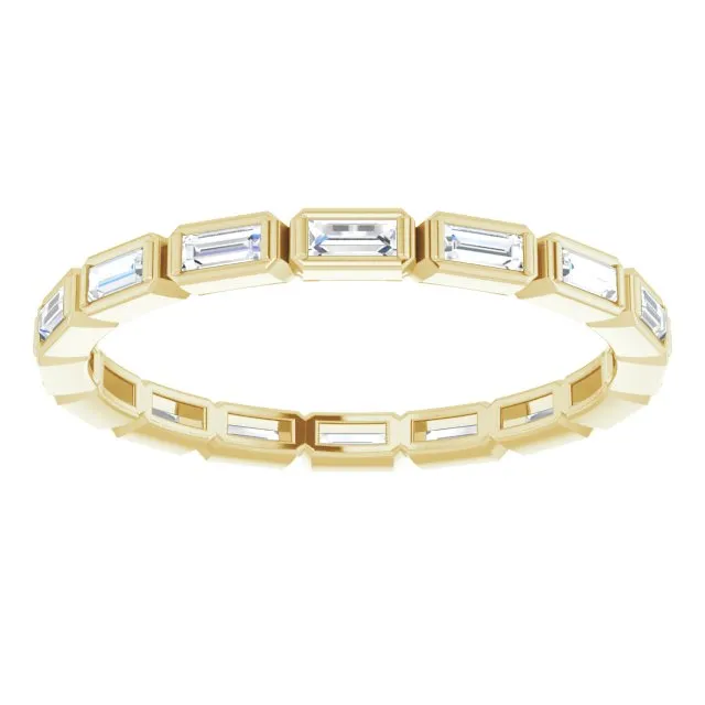 0.88 ct. Bezel Set Baguette Diamond Eternity Band