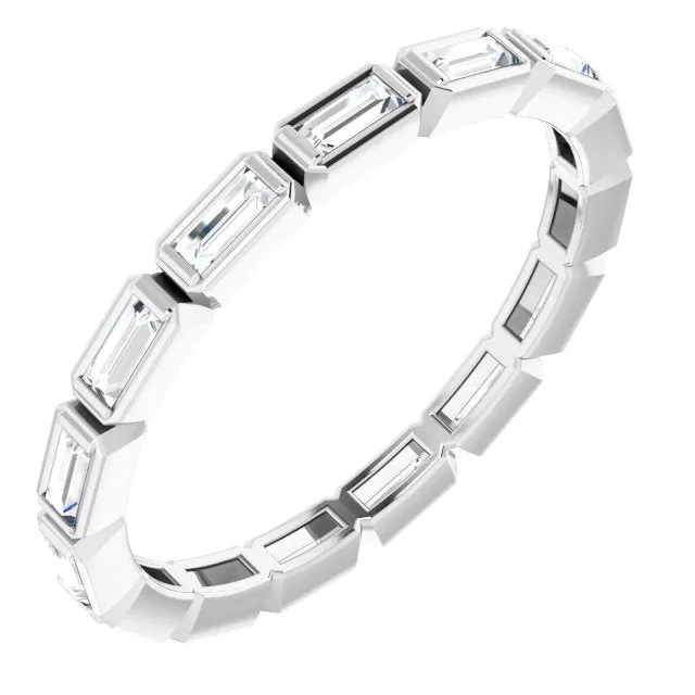 0.88 ct. Bezel Set Baguette Diamond Eternity Band
