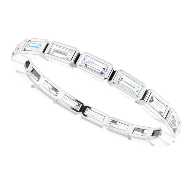 0.88 ct. Bezel Set Baguette Diamond Eternity Band