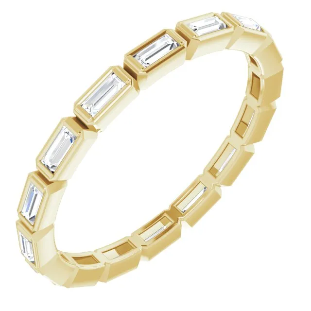 0.88 ct. Bezel Set Baguette Diamond Eternity Band