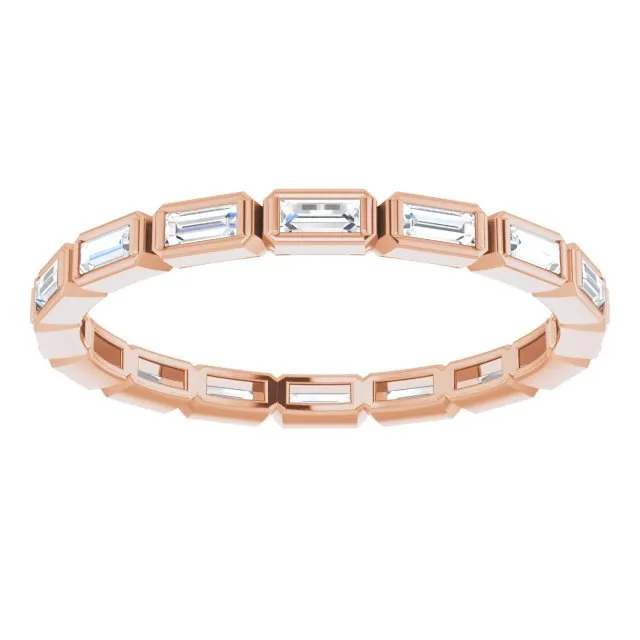 0.88 ct. Bezel Set Baguette Diamond Eternity Band
