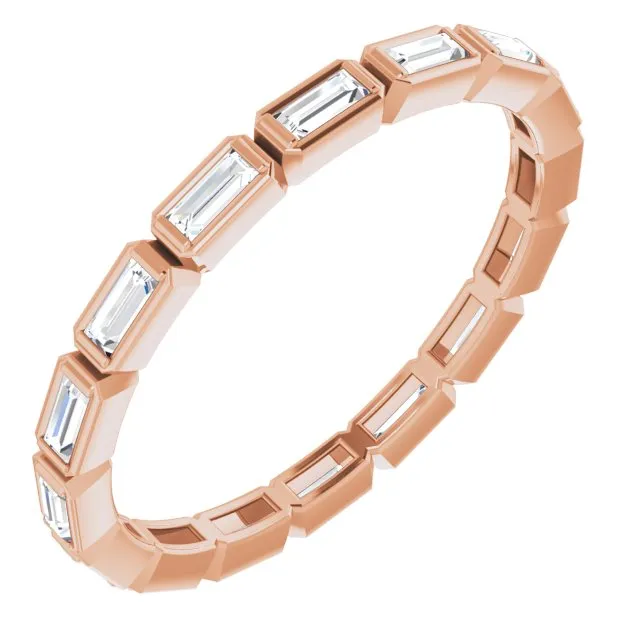 0.88 ct. Bezel Set Baguette Diamond Eternity Band