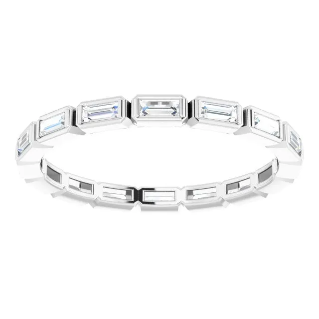 0.88 ct. Bezel Set Baguette Diamond Eternity Band