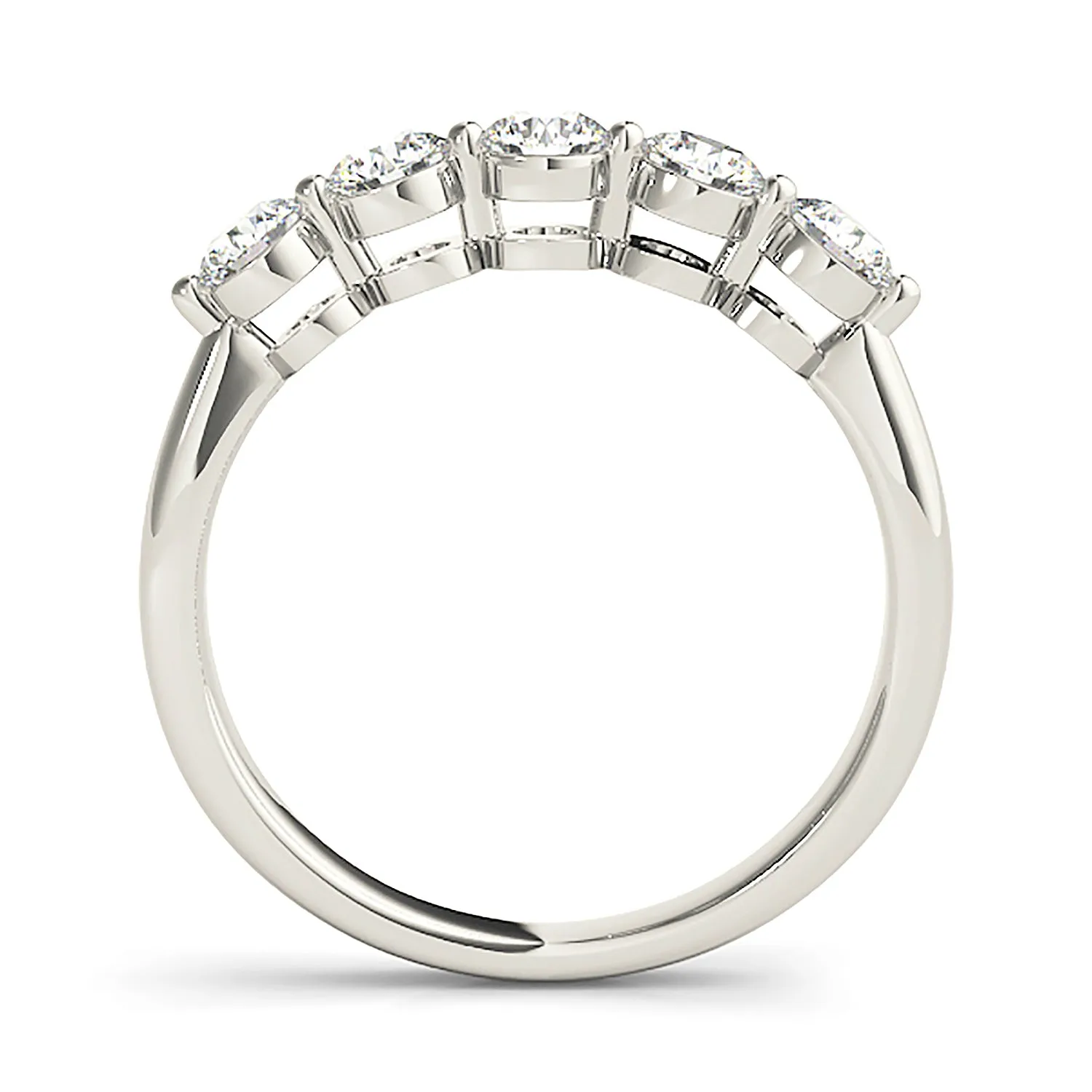 1.00 ctw. Round Diamond Wedding Band 5 Stone Anniversary Ring