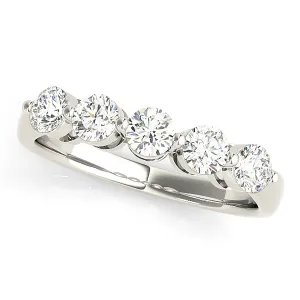 1.00 ctw. Round Diamond Wedding Band 5 Stone Anniversary Ring