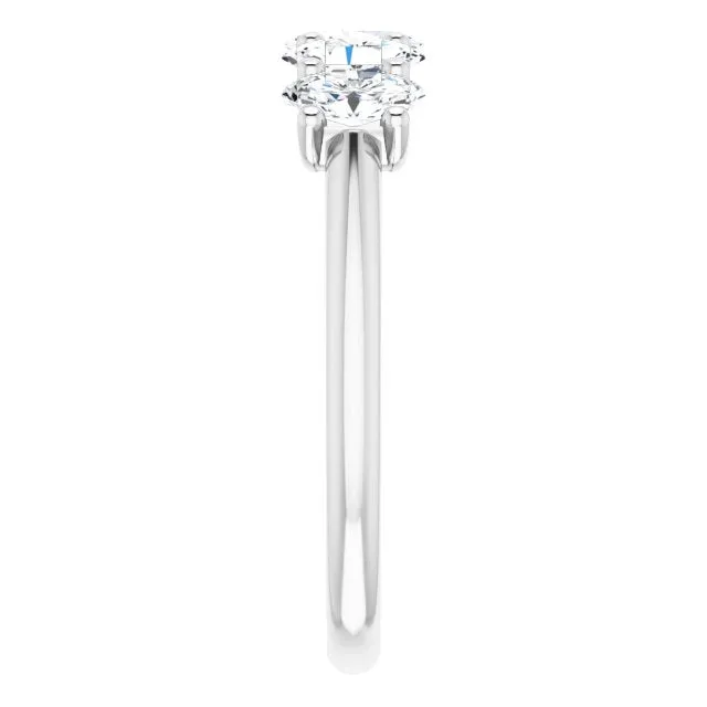 1.05 ct. Oval Cut Diamond Wedding Band 5 Stone Anniversary Ring