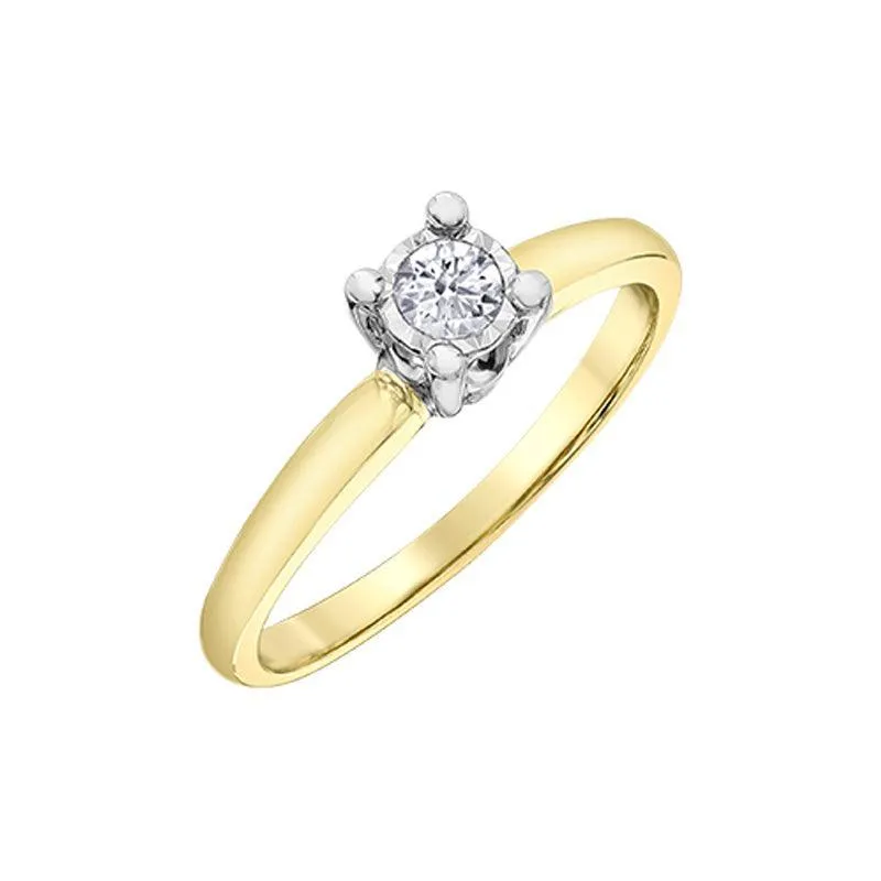 10K Yellow Gold 0.13CT Diamond Solitaire Promise Ring