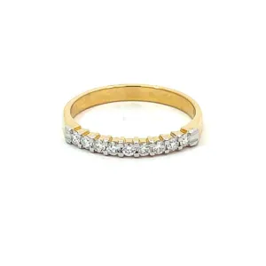 10K Yellow Gold 0.25TDW Lab Grown Diamond 9 Stone Band