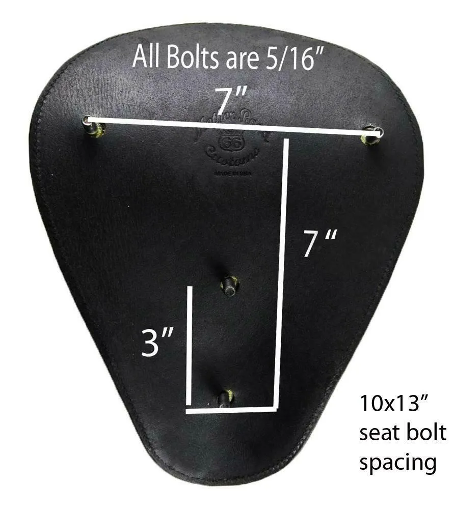 10x13" AntBrn Dis Leather Spring Solo Seat Chopper Bobber Harley Sportster Honda