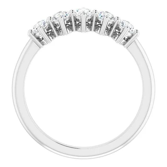 1.25 ct. Oval Diamond Wedding Band 5 Stone Anniversary Ring