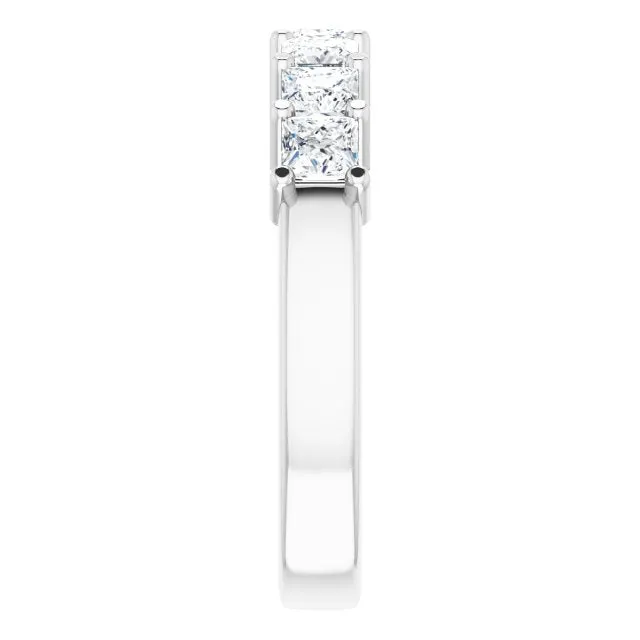 1.26 ct. Princess  Cut Diamond Wedding Band 7 Stone Anniversary Ring