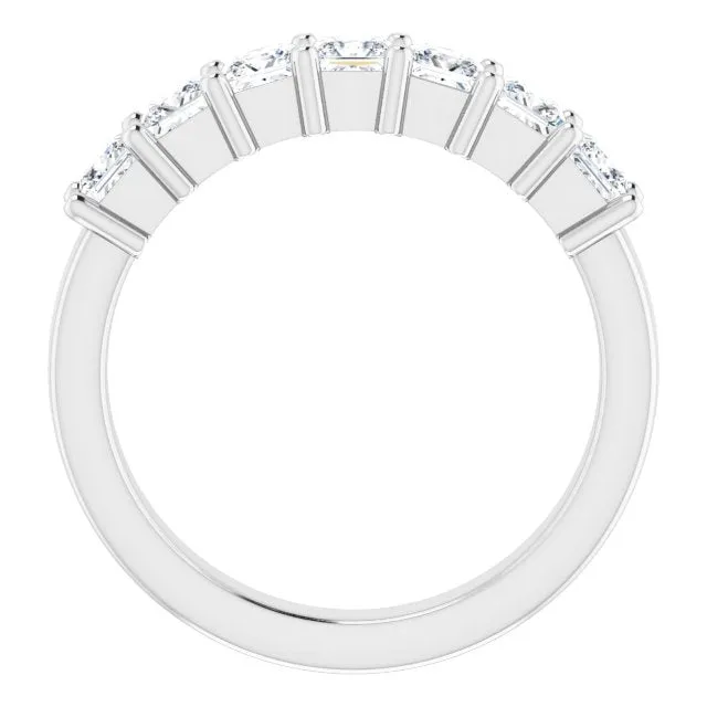 1.26 ct. Princess  Cut Diamond Wedding Band 7 Stone Anniversary Ring