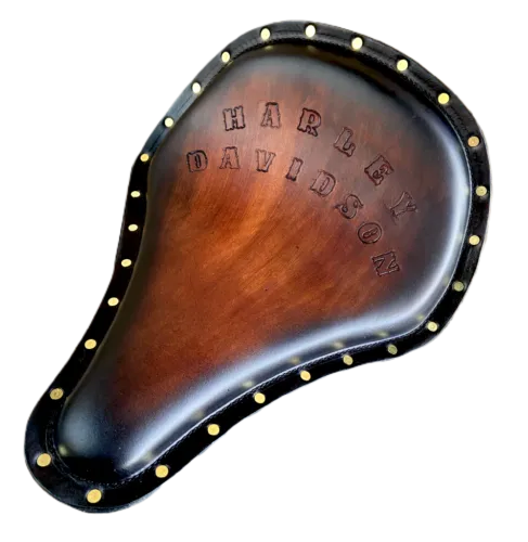 12x15 Harley Davidson Hand Tooled Spring Seat Sun Burst Long Nose Rivets Leather