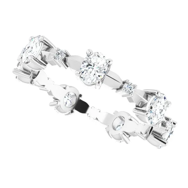 1.33 ct. Oval & Round Diamond Eternity Band