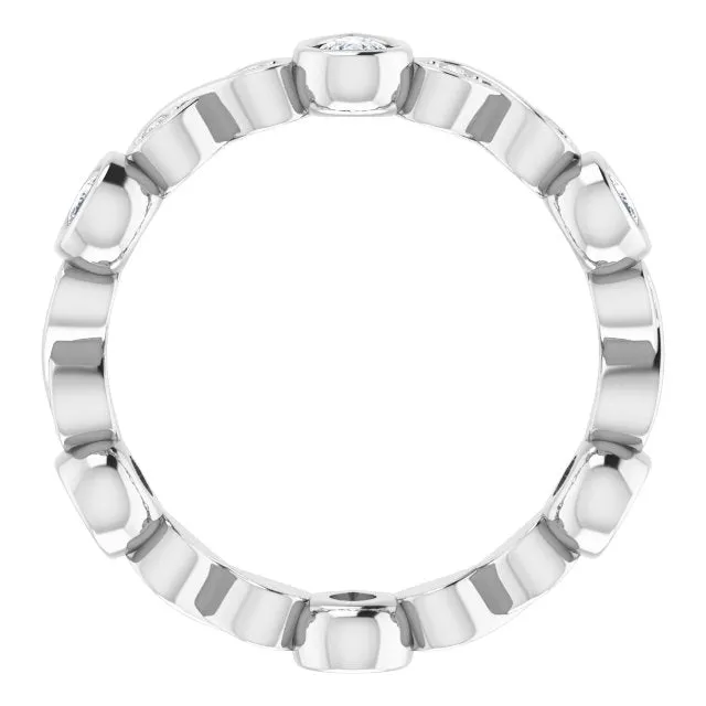 1.36 ct. Bezel Set Pear And Round Diamond Eternity Band