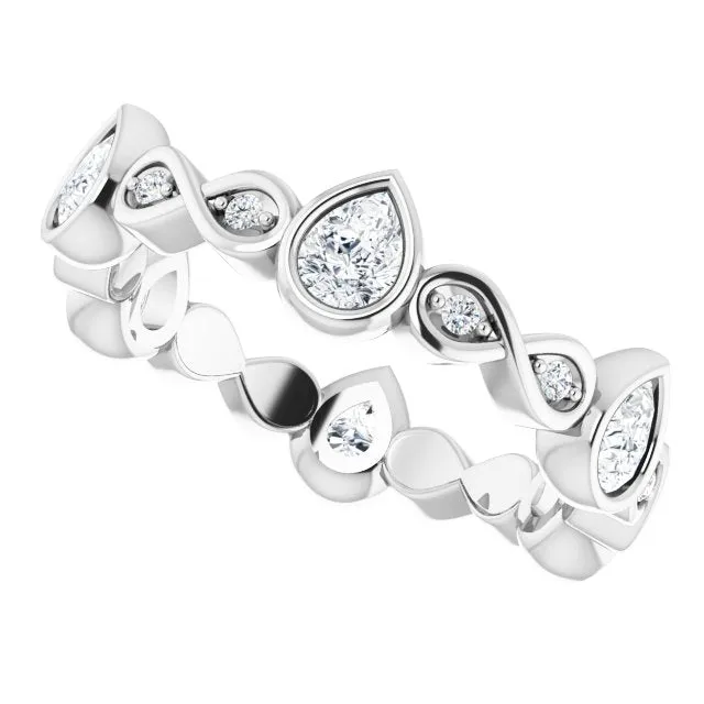 1.36 ct. Bezel Set Pear And Round Diamond Eternity Band