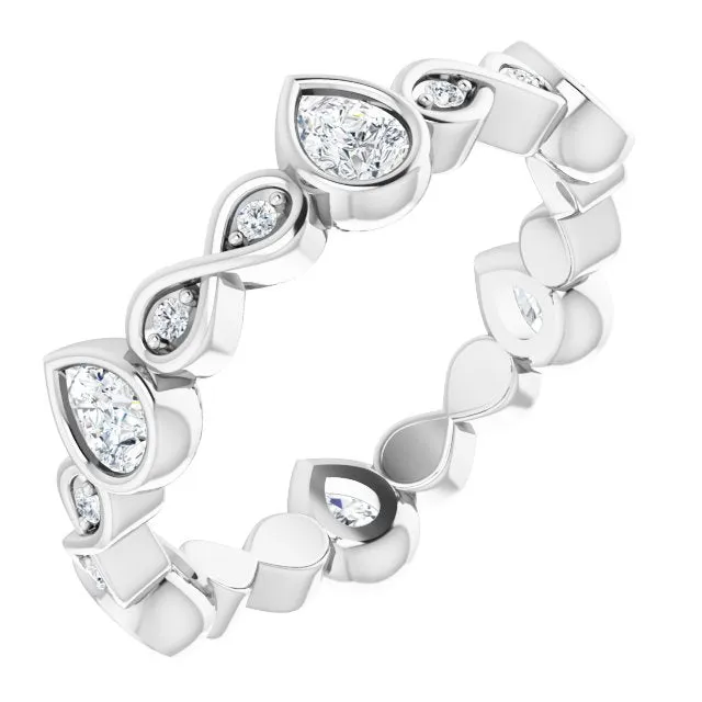 1.36 ct. Bezel Set Pear And Round Diamond Eternity Band