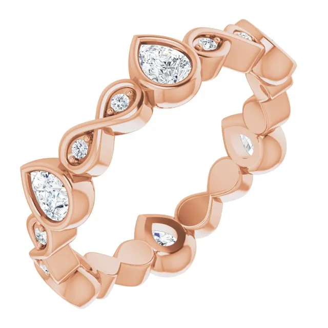 1.36 ct. Bezel Set Pear And Round Diamond Eternity Band