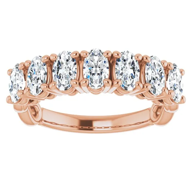 1.47 ct. Oval Cut Diamond Wedding Band 7 Stone Infinity Ring