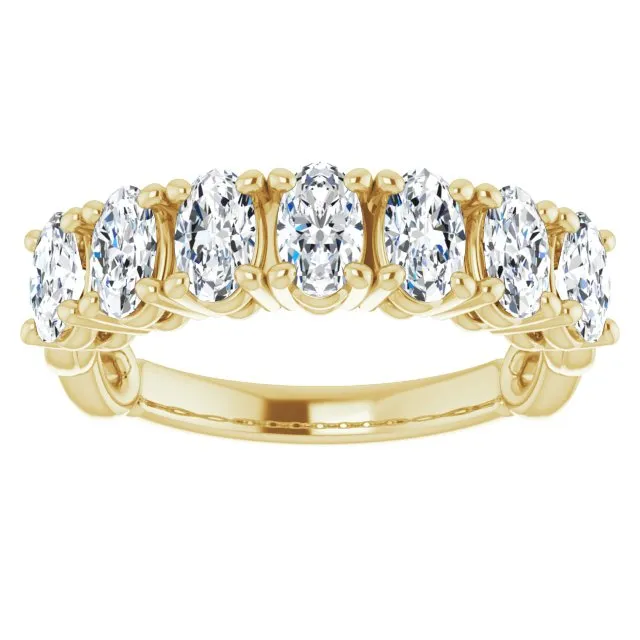 1.47 ct. Oval Cut Diamond Wedding Band 7 Stone Infinity Ring