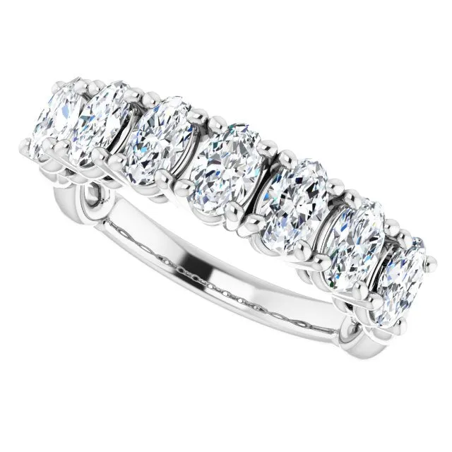 1.47 ct. Oval Cut Diamond Wedding Band 7 Stone Infinity Ring