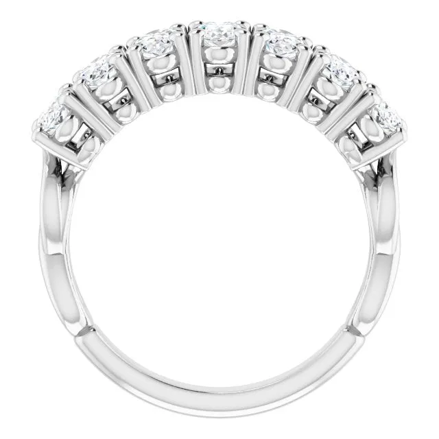 1.47 ct. Oval Cut Diamond Wedding Band 7 Stone Infinity Ring