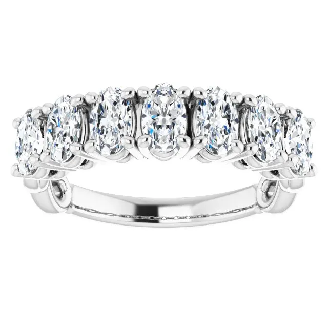 1.47 ct. Oval Cut Diamond Wedding Band 7 Stone Infinity Ring