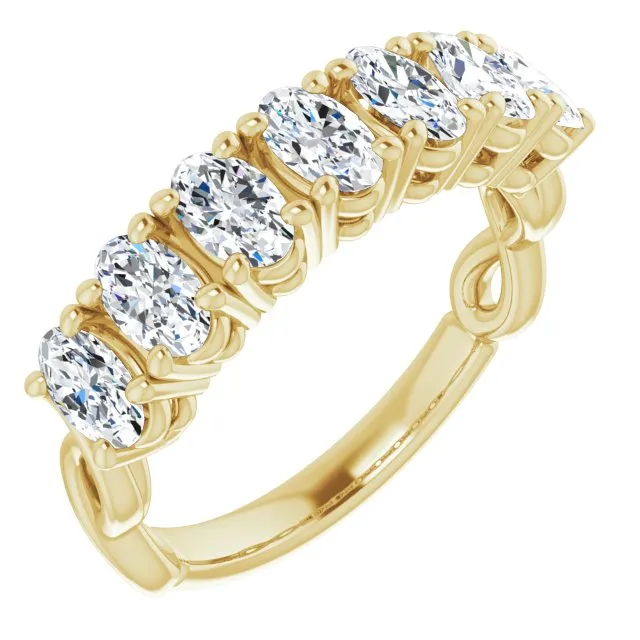 1.47 ct. Oval Cut Diamond Wedding Band 7 Stone Infinity Ring