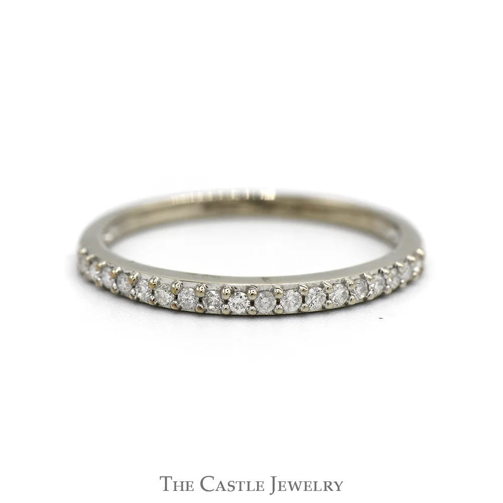 1/4cttw Round Diamond Wedding Band in 10k White Gold