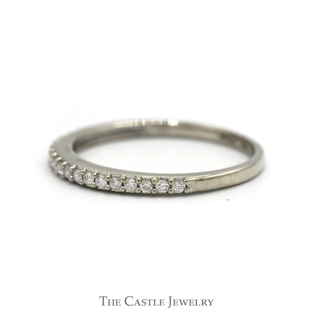 1/4cttw Round Diamond Wedding Band in 10k White Gold