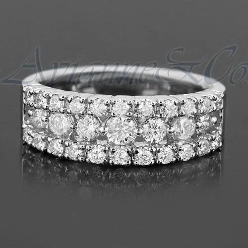 14K White Solid Gold Womens Diamond Wedding Ring Band 1 Ctw