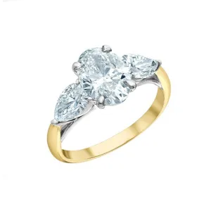 14K Yellow and White Gold 3.06TDW Lab Grown Diamond Engagement Ring