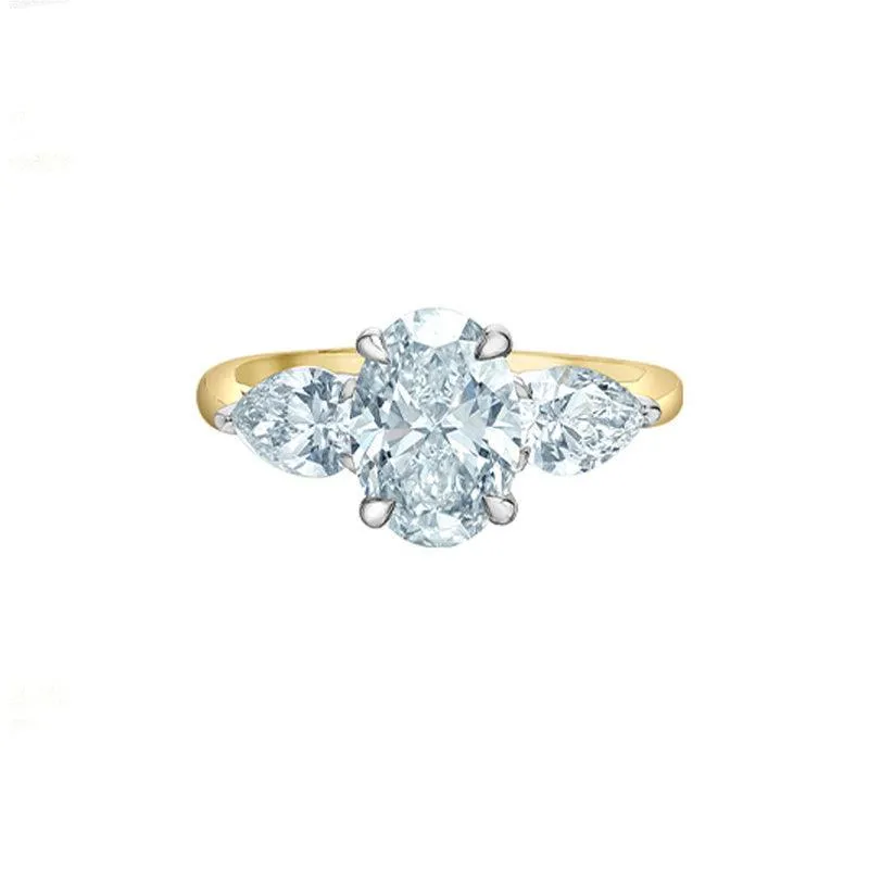 14K Yellow and White Gold 3.06TDW Lab Grown Diamond Engagement Ring