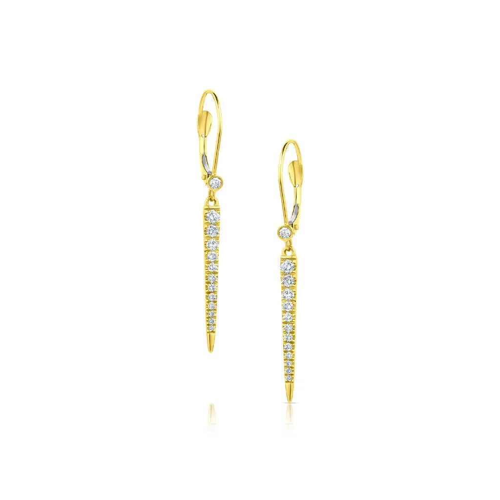 14kt Yellow Gold 0.36ctw Diamond Pointed Drop Earrings