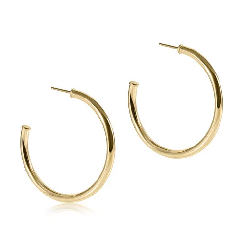 1.5" Round Gold Post Hoop - 3mm