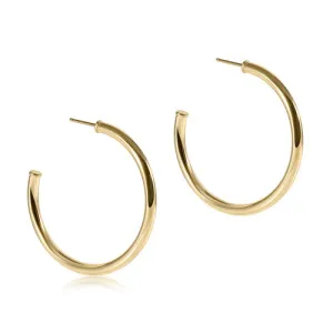 1.5" Round Gold Post Hoop - 3mm