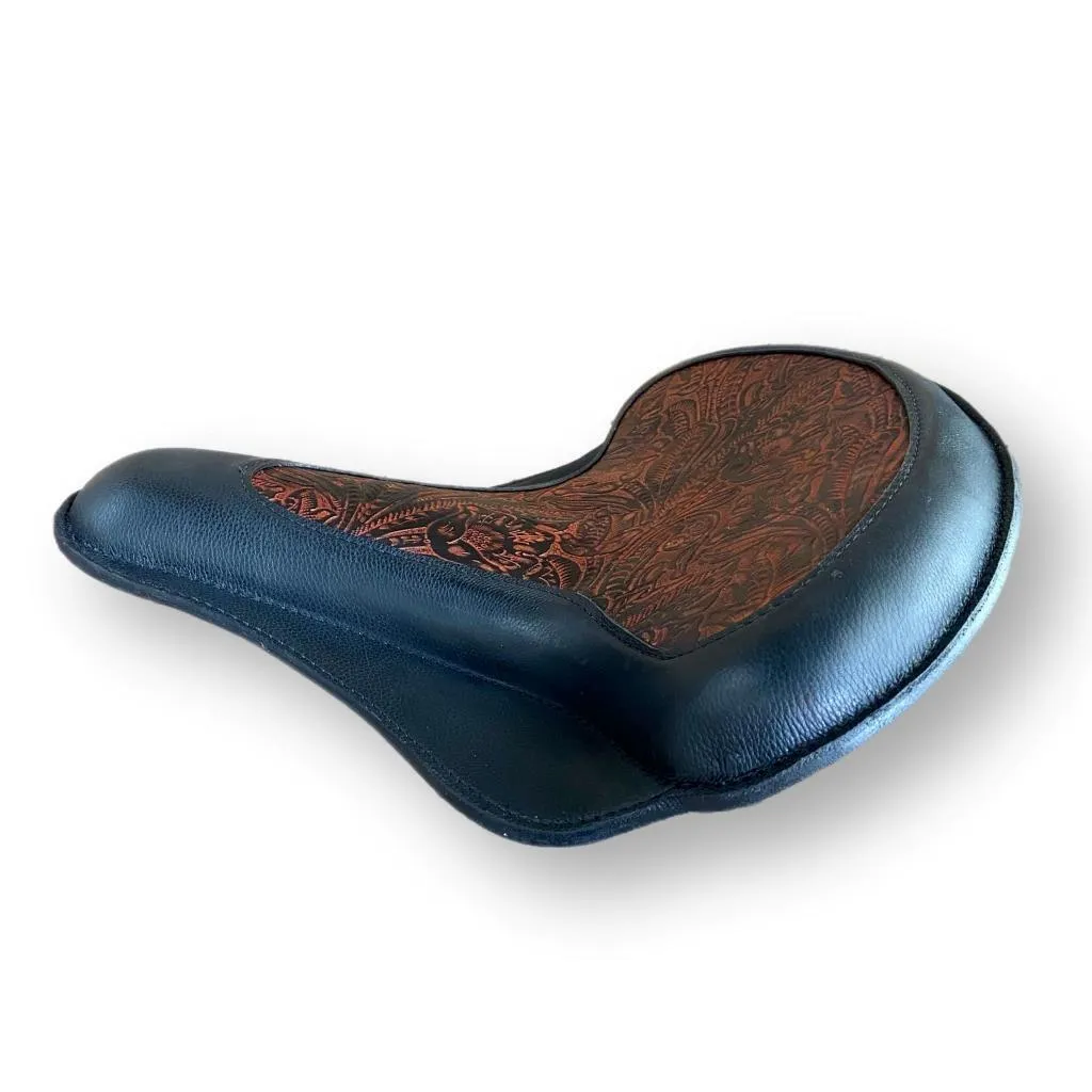 17x16" Spring Solo Tractor Seat Harley Touring Indian Chief Ant Brown Tooled MRC