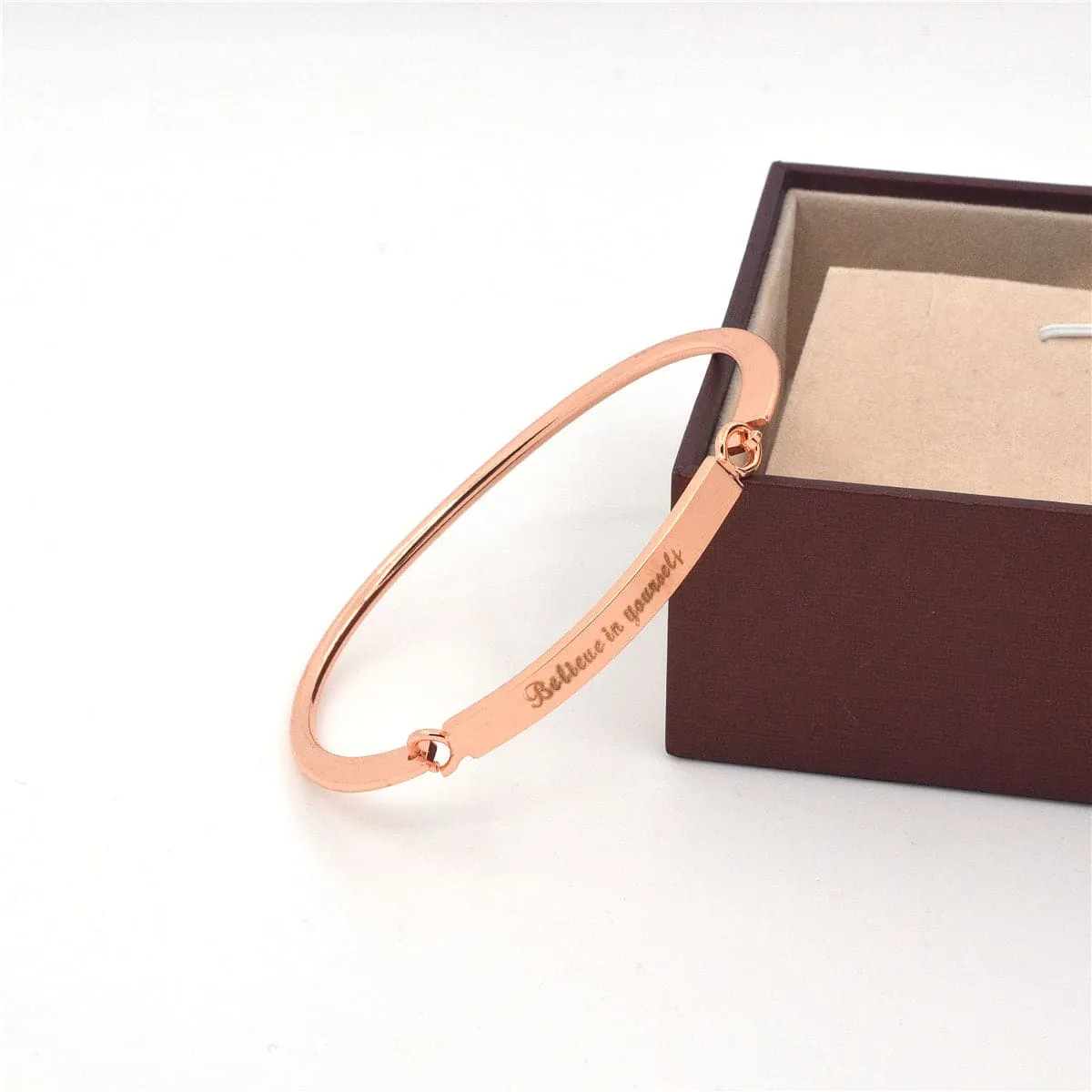 18K Rose Gold-Plated 'Believe In Yourself' Bangle