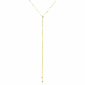 18kt Yellow Gold 0.74ctw Diamond Lariat Necklace