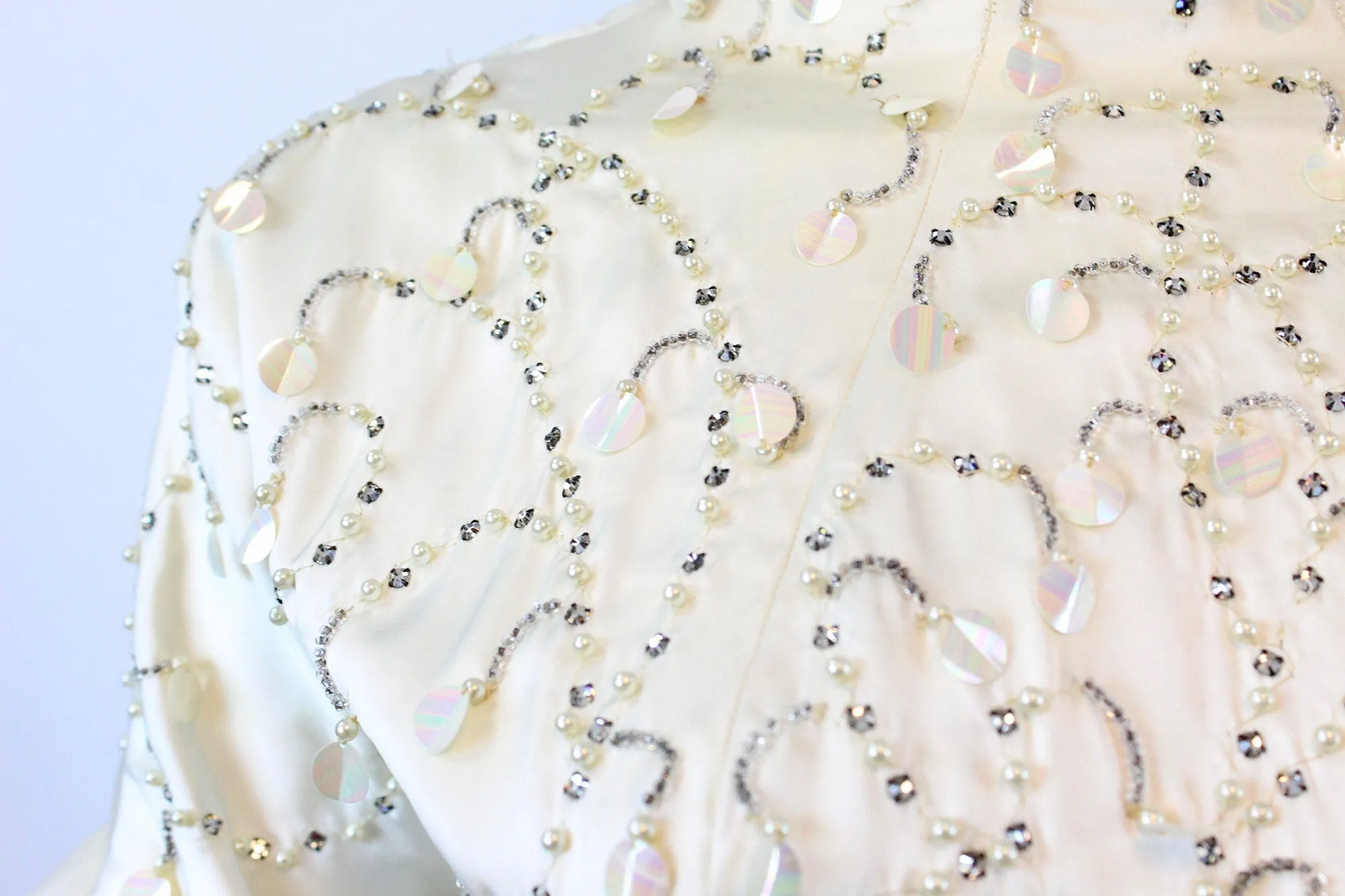 1950s RARE Ceil Chapman rhinestone beaded dress xs | new winter