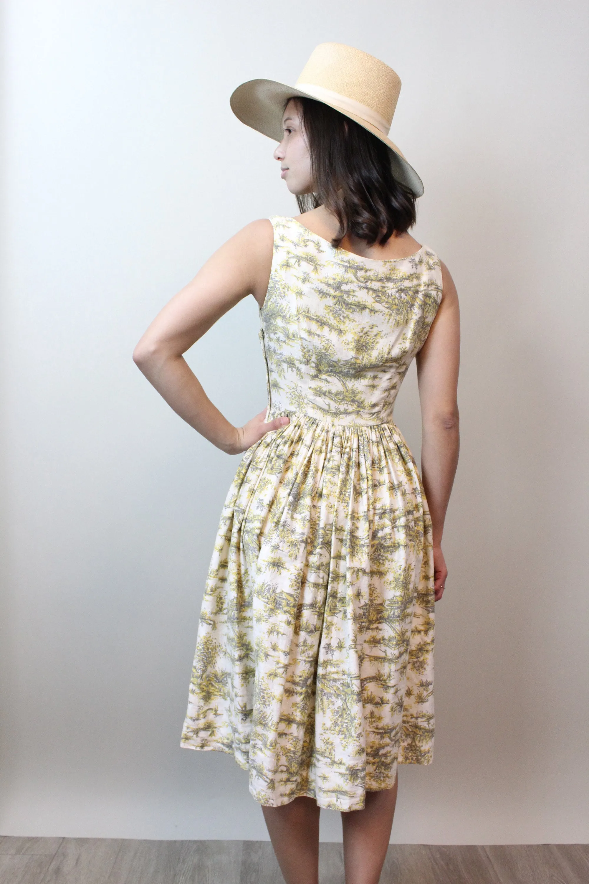 1950s TEENA PAIGE novelty print dress xs | new spring