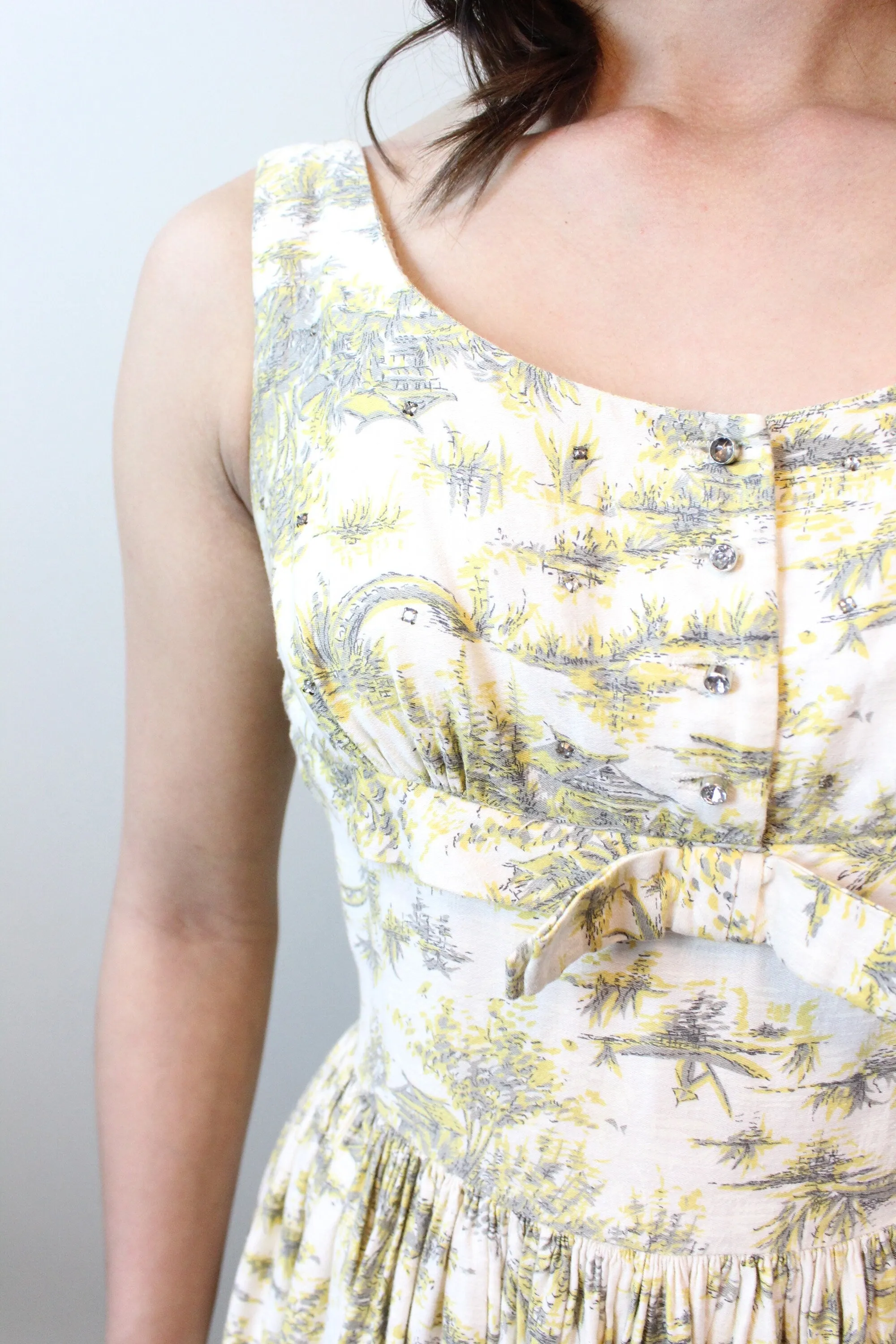 1950s TEENA PAIGE novelty print dress xs | new spring