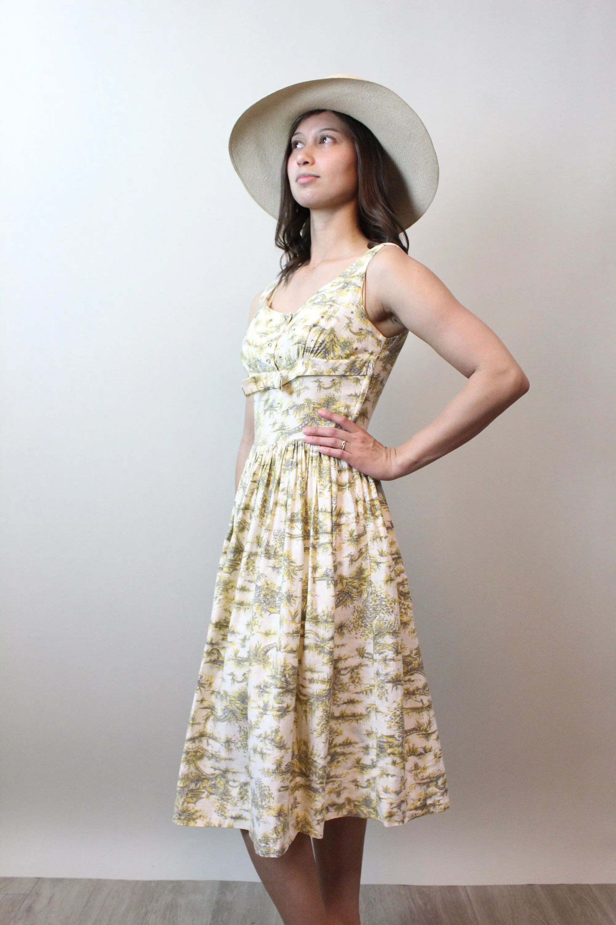 1950s TEENA PAIGE novelty print dress xs | new spring