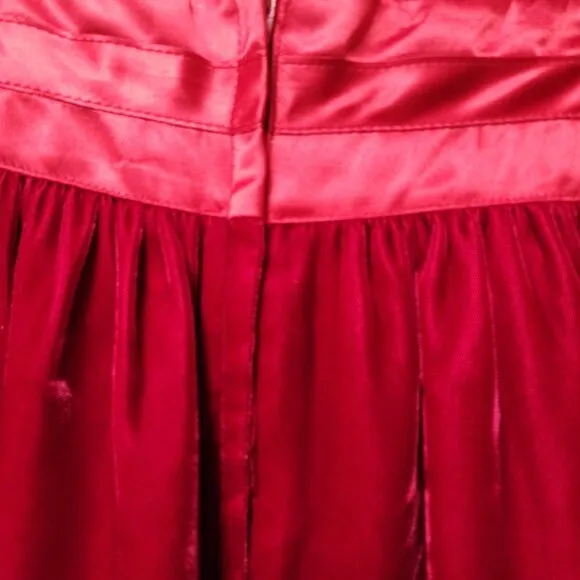 1970's Vintage Gunne Sax By Jessica McClintock  Red Velvet - Size 7