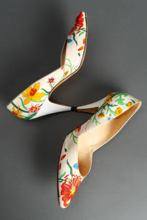1980s Flora White Heels