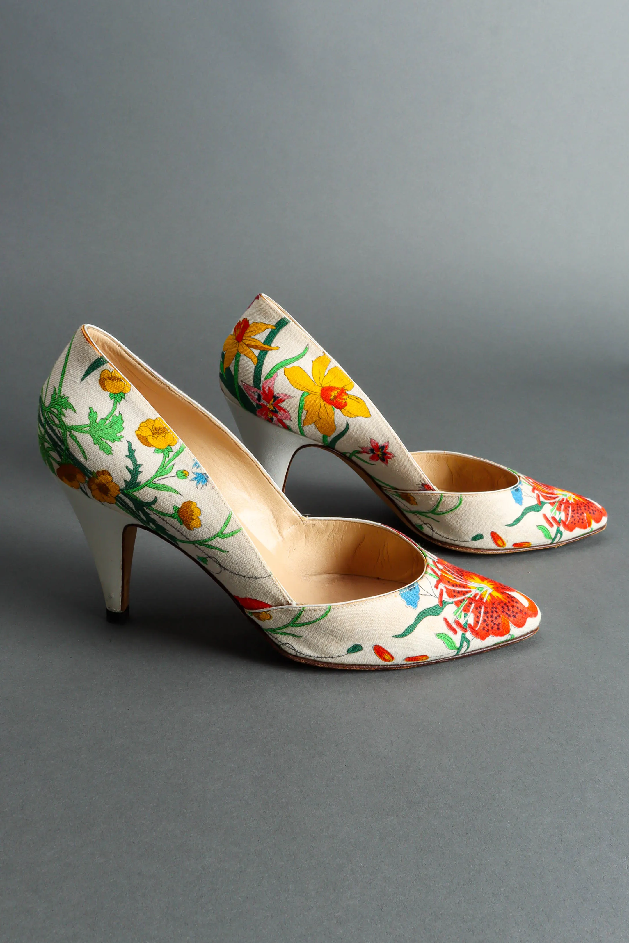 1980s Flora White Heels