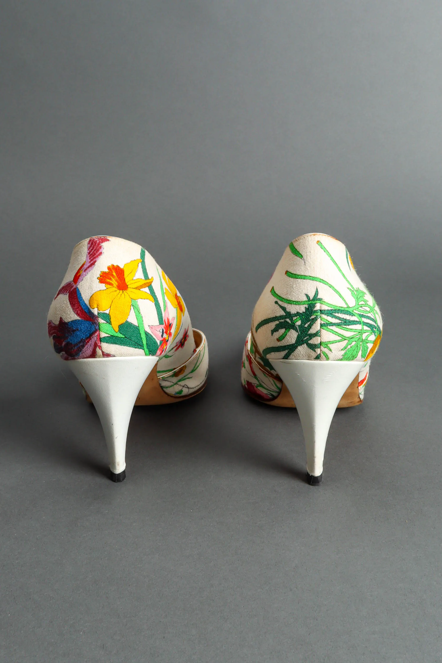 1980s Flora White Heels