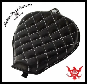 2004-2006 Sportster Harley On Frame Leather Seat Black White Stitch All Models